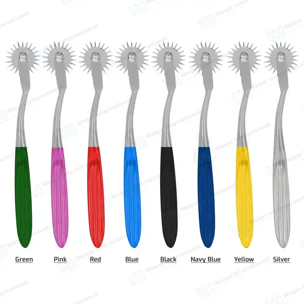 8 Pcs Wartenberg Pinwheel 1 Head Set with Color Handles - surgical instruments manufactured by Waqar International, Sialkot - view 7