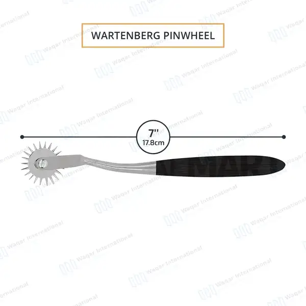 25 Wartenberg Neurological Pinwheel 7″ Black Color Handle - surgical instruments manufactured by Waqar International, Sialkot - view 4