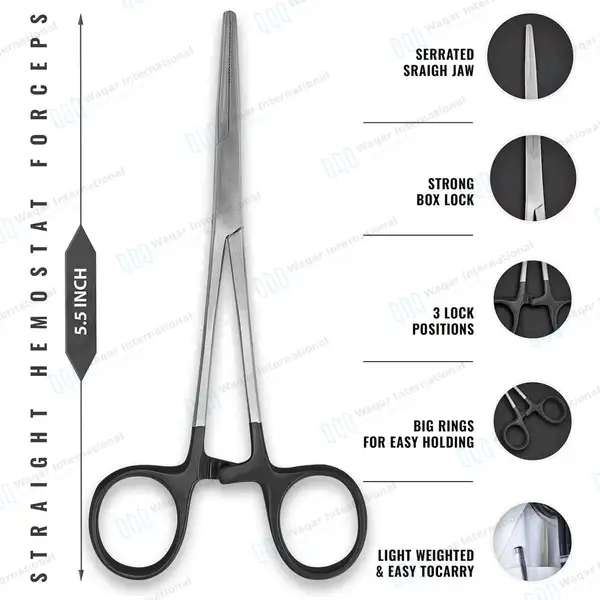 8 Pcs Medical Diagnostic Kit – Black - surgical instruments manufactured by Waqar International, Sialkot - view 3