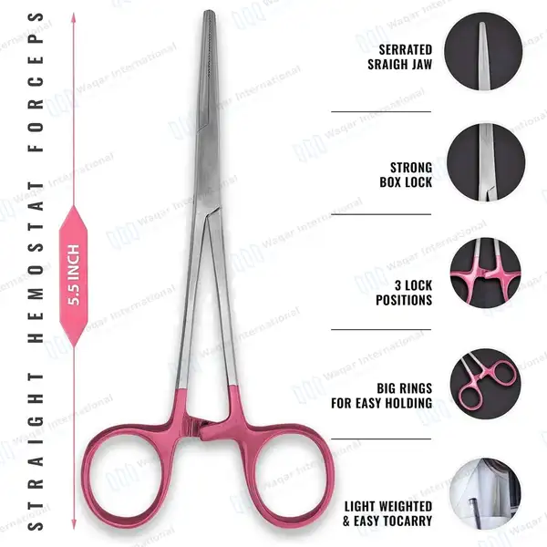 8 Pcs Medical Diagnostic Kit – Pink - surgical instruments manufactured by Waqar International, Sialkot - view 3