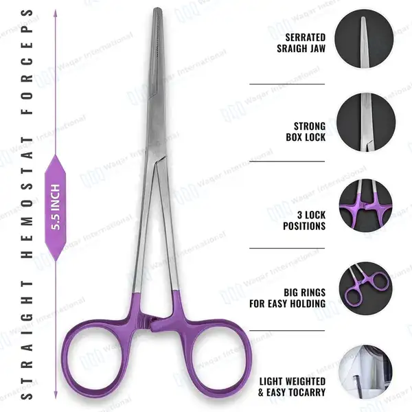8 Pcs Medical Diagnostic Kit – Purple - surgical instruments manufactured by Waqar International, Sialkot - view 3