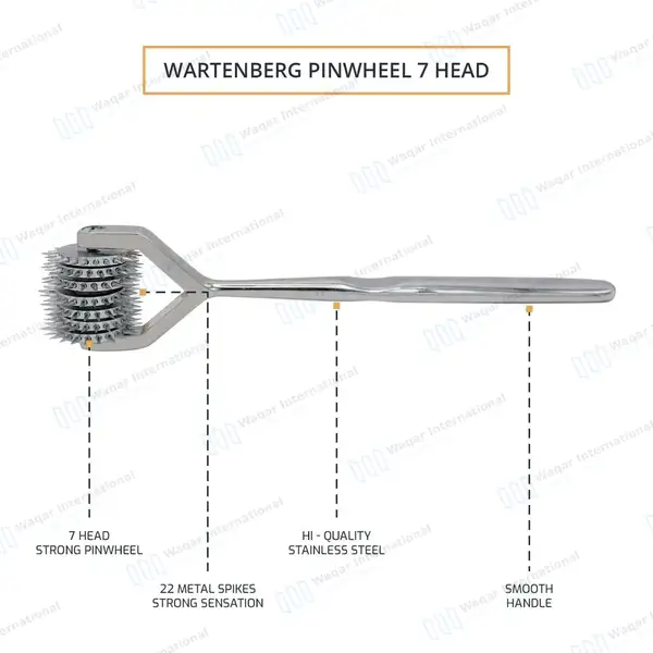 Wartenberg Neuro Pinwheel 7 Head 6.5″ Diagnostic Instrument - surgical instruments manufactured by Waqar International, Sialkot - view 4