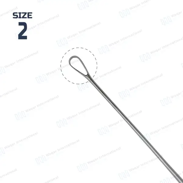 Sims Uterine Curette 11″ (27.9cm) Sharp Blade Size #2 - surgical instruments manufactured by Waqar International, Sialkot - view 2