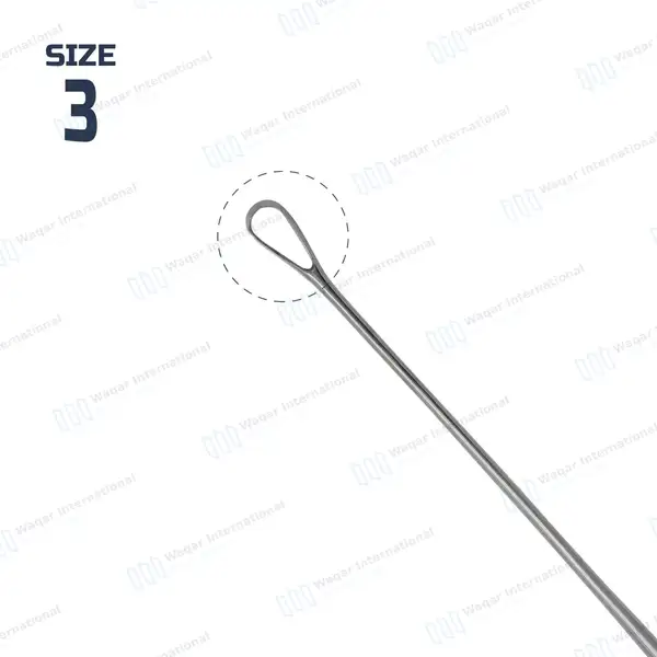 Sims Uterine Curette 11″ (27.9cm) Sharp Blade Size #3 - surgical instruments manufactured by Waqar International, Sialkot - view 2