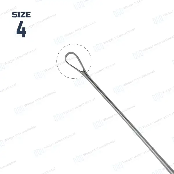 Sims Uterine Curette 11″ (27.9cm) Sharp Blade Size #4 - surgical instruments manufactured by Waqar International, Sialkot - view 2