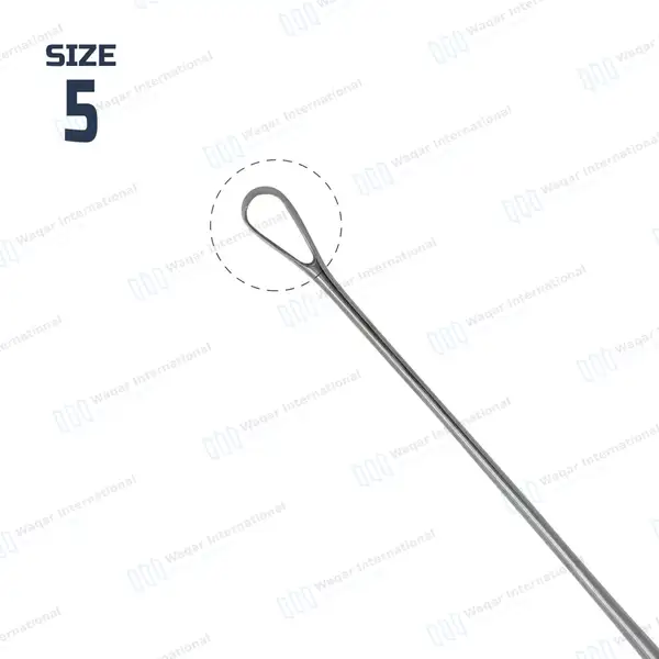 Sims Uterine Curette 11″ (27.9cm) Sharp Blade Size #5 - surgical instruments manufactured by Waqar International, Sialkot - view 2