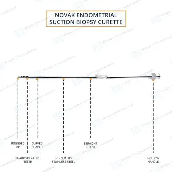 Novak Endometrial Suction Biopsy Curette 2mm 9 3/4″ with Luer Hub - surgical instruments manufactured by Waqar International, Sialkot - view 6