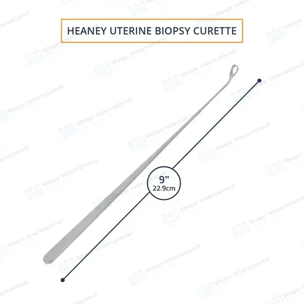 Heaney Uterine Biopsy Curette 9″ Serrated Loop - surgical instruments manufactured by Waqar International, Sialkot - view 3