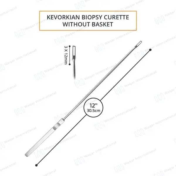 Kevorkian-Younge Endocervical Biopsy Curette 12″ Loop 3X12mm Without Basket - surgical instruments manufactured by Waqar International, Sialkot - view 3