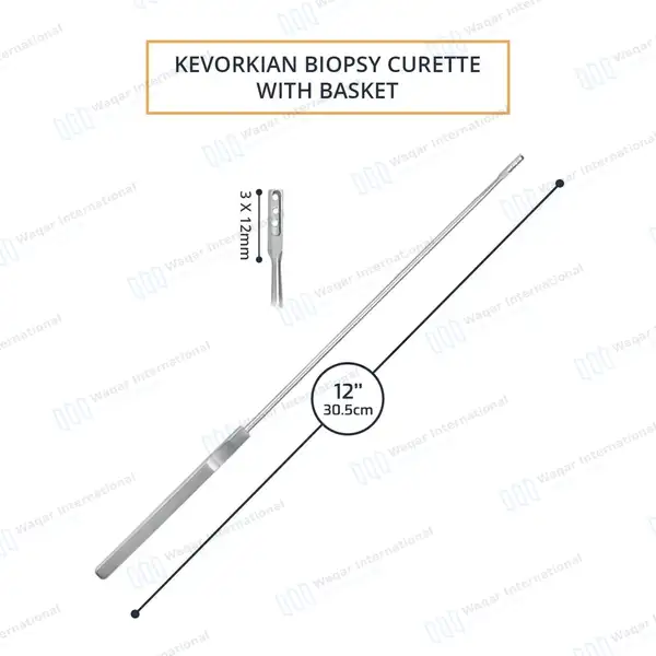 5 Kevorkian Younge Biopsy Curette 12″ with Basket Loop Size 3x12mm - surgical instruments manufactured by Waqar International, Sialkot - view 3