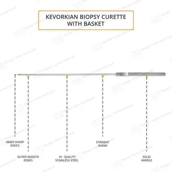 5 Kevorkian Younge Biopsy Curette 12″ with Basket Loop Size 3x12mm - surgical instruments manufactured by Waqar International, Sialkot - view 4