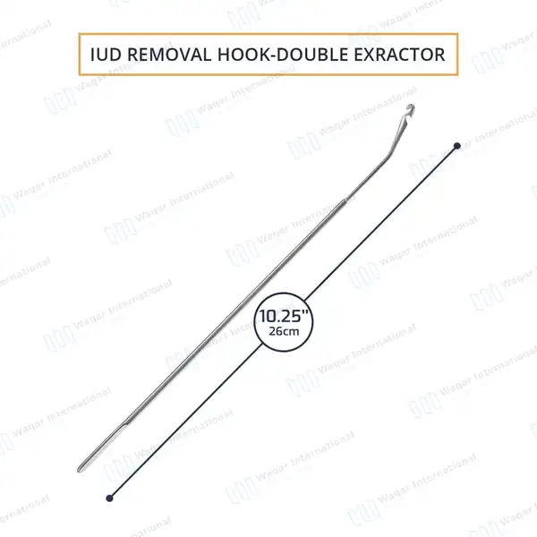 IUD Extractor Hook 10 1/4″ (26cm) - surgical instruments manufactured by Waqar International, Sialkot - view 4