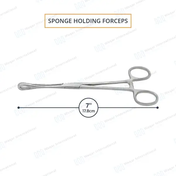 Foerster Sponge Forceps 7″ Straight Smooth Jaws - surgical instruments manufactured by Waqar International, Sialkot - view 3