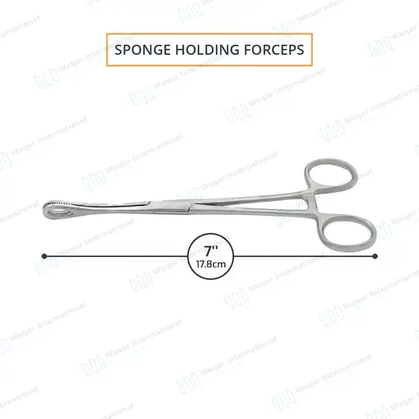 Foerster Sponge Forceps 7″ Straight Serrated Jaws - surgical instruments manufactured by Waqar International, Sialkot - view 3