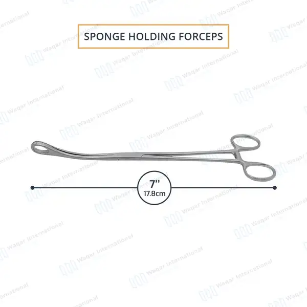 Foerster Sponge Forceps 7″ Curved Serrated Jaws - surgical instruments manufactured by Waqar International, Sialkot - view 3