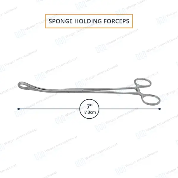 Foerster Sponge Forceps 7″ Curved Smooth Jaws - surgical instruments manufactured by Waqar International, Sialkot - view 3