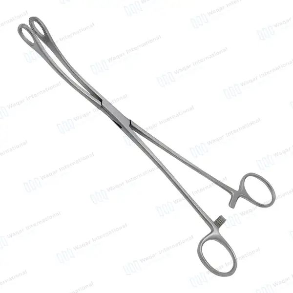 Foerster Sponge Holding Forceps 9.5″ Curved Serrated Jaws - surgical instruments manufactured by Waqar International, Sialkot - view 2