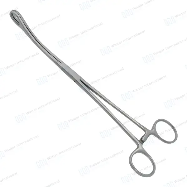 Foerster Sponge Holding Forceps 9.5″ Curved Serrated Jaws - surgical instruments manufactured by Waqar International, Sialkot - view 5