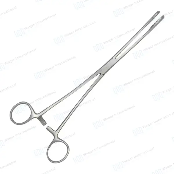 Foerster Sponge Holding Forceps 9.5″ Curved Serrated Jaws - surgical instruments manufactured by Waqar International, Sialkot - view 9