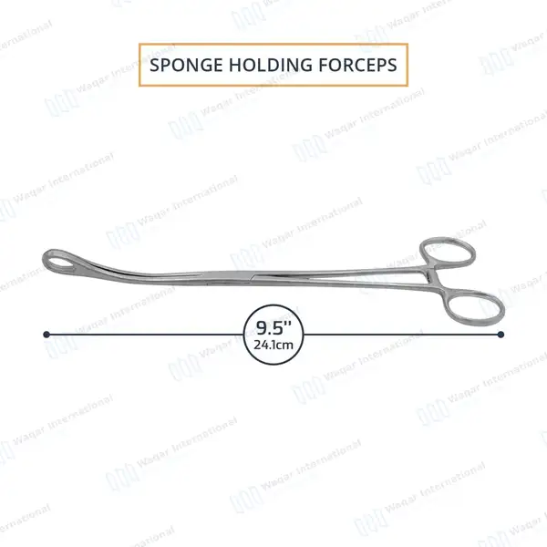 Foerster Sponge Holding Forceps 9.5″ Curved Smooth Jaws - surgical instruments manufactured by Waqar International, Sialkot - view 3