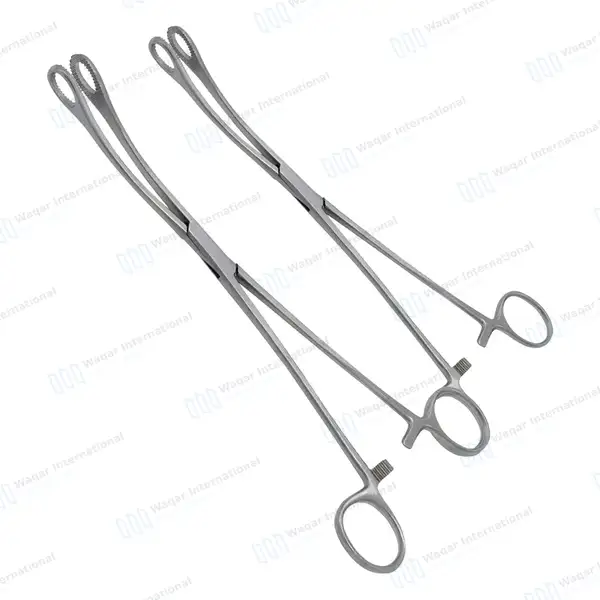 2 Foerster Sponge Holding Forceps 7″ & 9.5″ Curved Serrated - surgical instruments manufactured by Waqar International, Sialkot - view 2