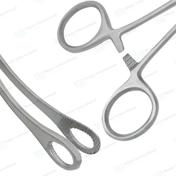 2 Foerster Sponge Holding Forceps 7″ & 9.5″ Curved Serrated - surgical instruments manufactured by Waqar International, Sialkot - view 7