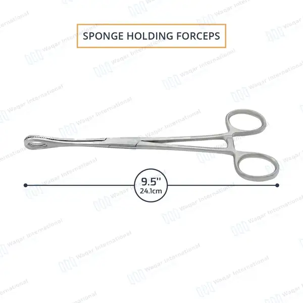 3 Foerster Sponge Holding Forceps 9.5″ Straight Serrated - surgical instruments manufactured by Waqar International, Sialkot - view 3