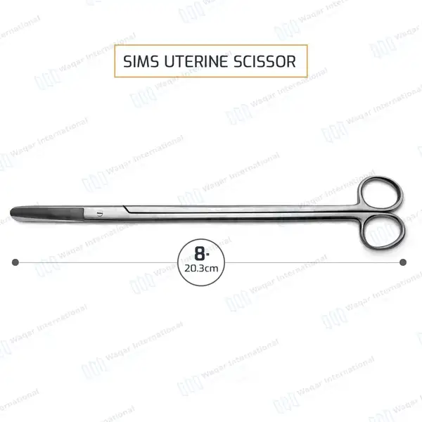 10 Sims Uterine Scissors Set 8″ Straight - surgical instruments manufactured by Waqar International, Sialkot - view 3