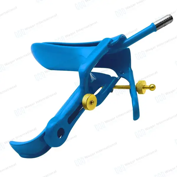 3 Graves Vaginal Speculum Small LLETZ LEEP Blue Coated - surgical instruments manufactured by Waqar International, Sialkot - view 5