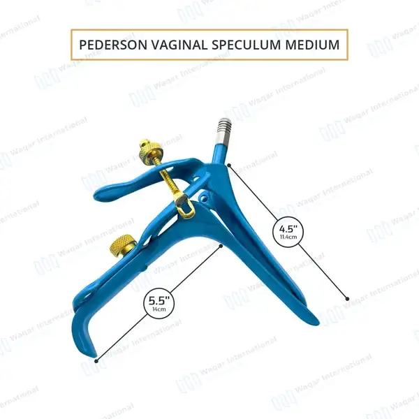 3 Blue Coated LLETZ LEEP Pederson Vaginal Speculum Medium - surgical instruments manufactured by Waqar International, Sialkot - view 3