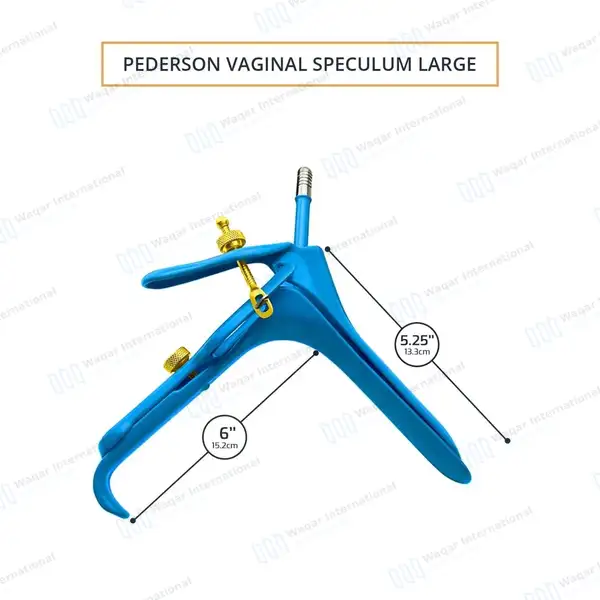 3 Blue Coated LLETZ LEEP Pederson Vaginal Speculum Large - surgical instruments manufactured by Waqar International, Sialkot - view 3