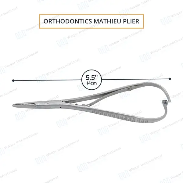 6 Elastic Placing Mathieu Pliers 5.5″ (14cm) - surgical instruments manufactured by Waqar International, Sialkot - view 3