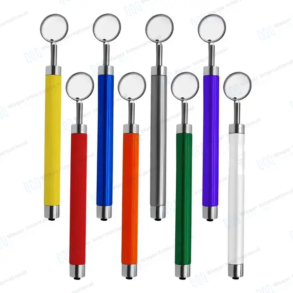 8 Dental Mouth Mirror with LED Light  – Colored Handles - surgical instruments manufactured by Waqar International, Sialkot - view 2