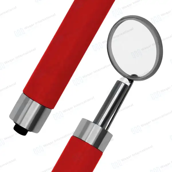 Dental Mirror with Light – Red Color Handle - surgical instruments manufactured by Waqar International, Sialkot - view 5
