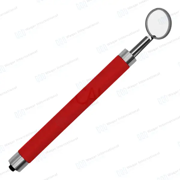 Dental Mirror with Light – Red Color Handle - surgical instruments manufactured by Waqar International, Sialkot - view 6