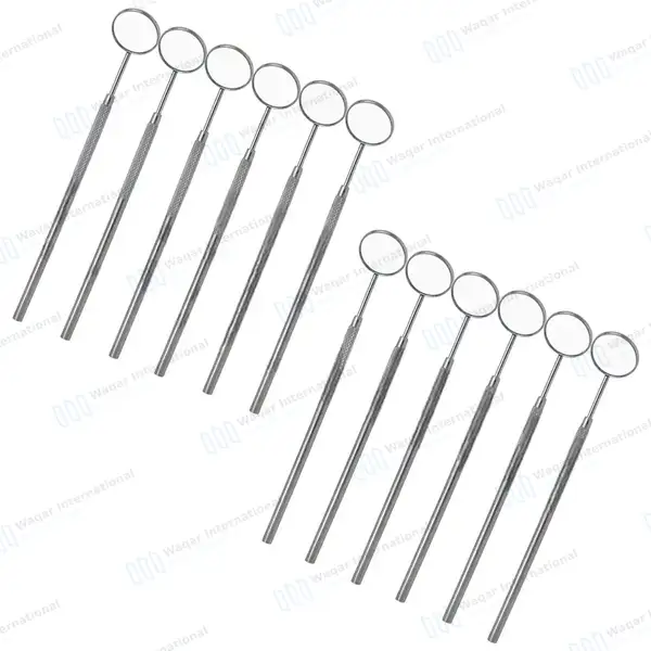 12 Pcs Dental Mouth Mirror #5 with Handle Set - surgical instruments manufactured by Waqar International, Sialkot - view 2