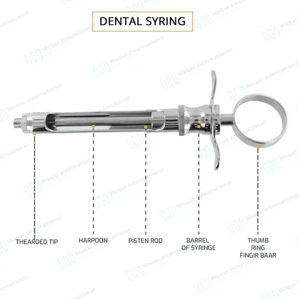 5 Pcs Self-Aspirating Dental Anesthetic Syringe Set CW Type 1.8CC - surgical instruments manufactured by Waqar International, Sialkot - view 4