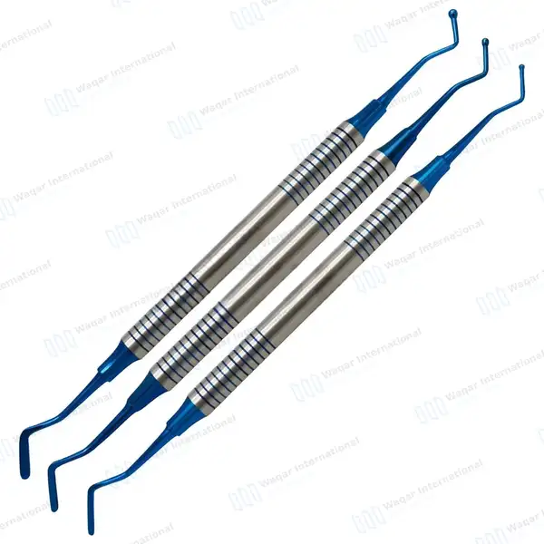 3 Pcs Ball Burnisher/Flat Plastic Composite Filling Dental Restorative Instruments – Blue - surgical instruments manufactured by Waqar International, Sialkot - view 4