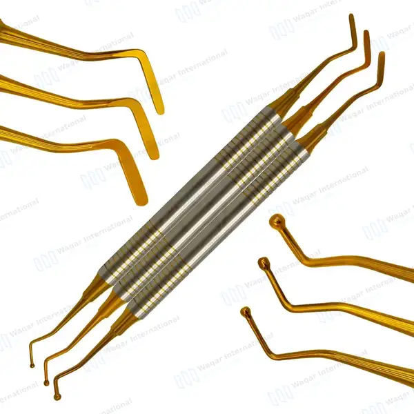 3 Pcs Ball Burnisher/Flat Plastic Composite Filling Dental Restorative Instruments – Gold - surgical instruments manufactured by Waqar International, Sialkot - view 2