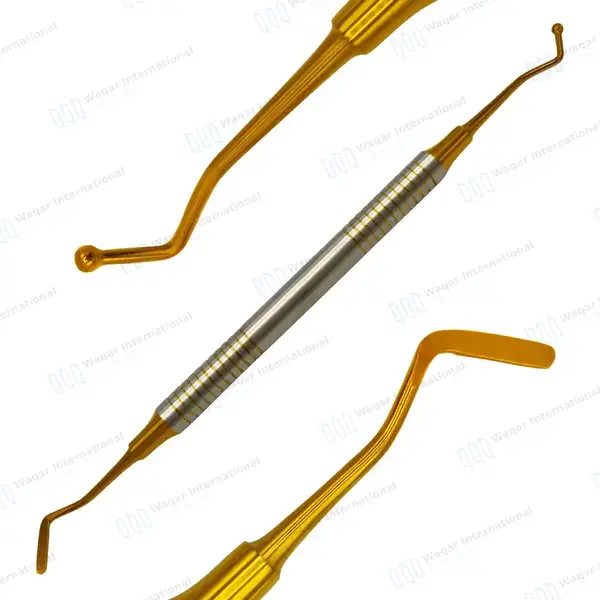 3 Pcs Ball Burnisher/Flat Plastic Composite Filling Dental Restorative Instruments – Gold - surgical instruments manufactured by Waqar International, Sialkot - view 5