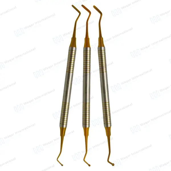 3 Pcs Ball Burnisher/Flat Plastic Composite Filling Dental Restorative Instruments – Gold - surgical instruments manufactured by Waqar International, Sialkot - view 8