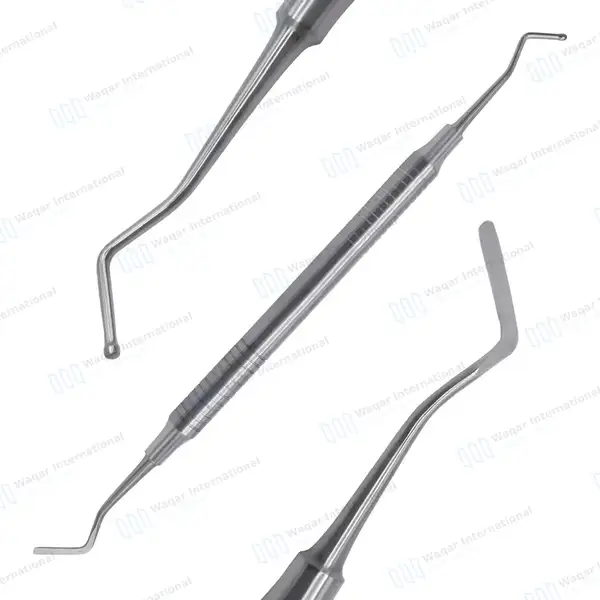 3 Pcs Ball Burnisher/Flat Plastic Composite Filling Dental Restorative Instrument – Silver - surgical instruments manufactured by Waqar International, Sialkot - view 3