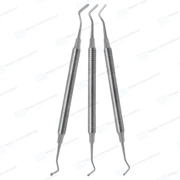 3 Pcs Ball Burnisher/Flat Plastic Composite Filling Dental Restorative Instrument – Silver - surgical instruments manufactured by Waqar International, Sialkot - view 6