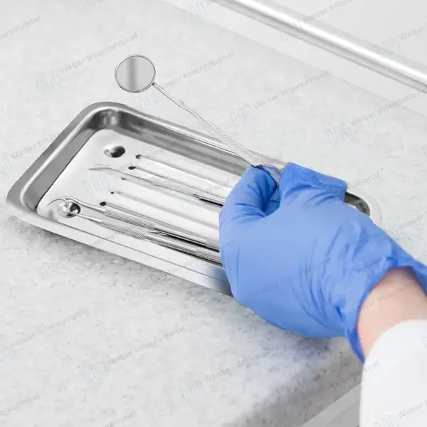 Scaler Tray with 3 Basic Dental Instrument Set - surgical instruments manufactured by Waqar International, Sialkot - view 5