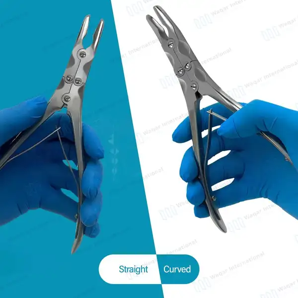 2 Beyer Rongeurs Double Action 7″ Straight & Curved 3.5mm Bite - dental instruments manufactured by Waqar International, Sialkot - view 7