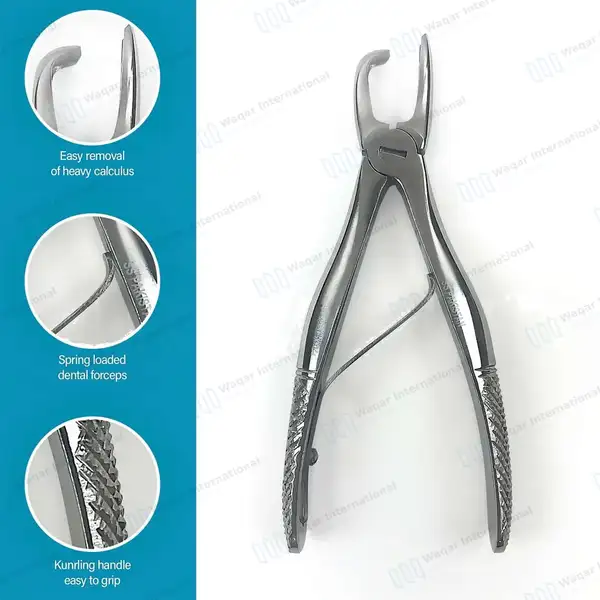Tartar Removing Forceps 4.5″ Curved Beak - veterinary instruments manufactured by Waqar International, Sialkot - view 7