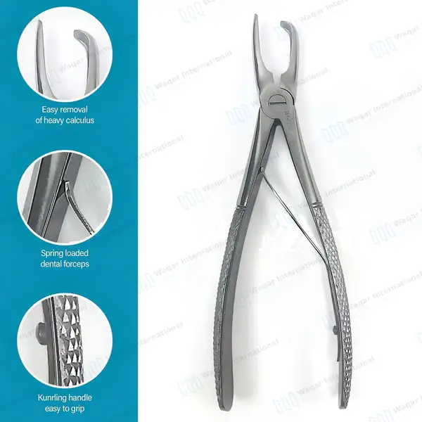 Tartar Removing Forceps 7″ Curved Beak - veterinary instruments manufactured by Waqar International, Sialkot - view 5