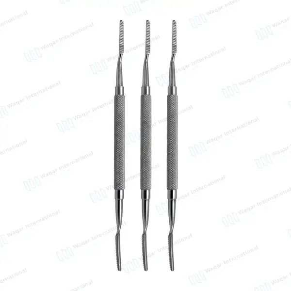 3 Pcs Polokoff Bone File #1 Double Ended - dental instruments manufactured by Waqar International, Sialkot - view 2