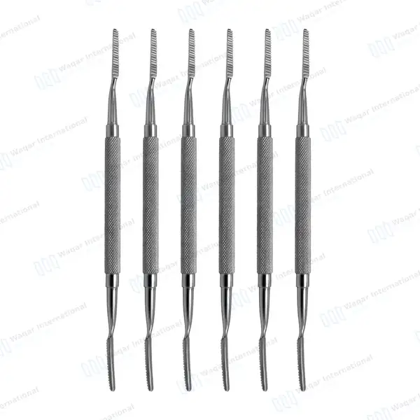 6 Pcs Polokoff Bone File #1 Double Ended - dental instruments manufactured by Waqar International, Sialkot - view 2