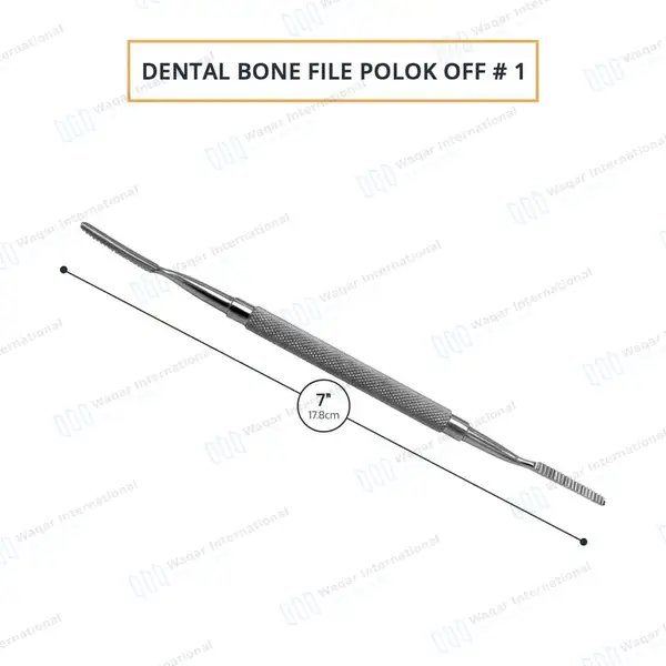 6 Pcs Polokoff Bone File #1 Double Ended - dental instruments manufactured by Waqar International, Sialkot - view 3